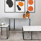 VINTRY CONSOLE TABLE/HALL TABLE - WHITE MARBLE TOP ON BLACK BASE