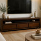 TANAKA SOLID MAHOGANY TV UNIT WITH 3 DRAWERS IN MAHOGANY 190CM