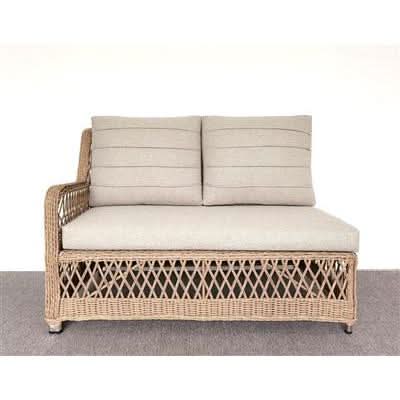 NOLA OUTDOORS 6PC CORNER WICKER SOFA SET- NATURAL/STONE - MyChocolateWood