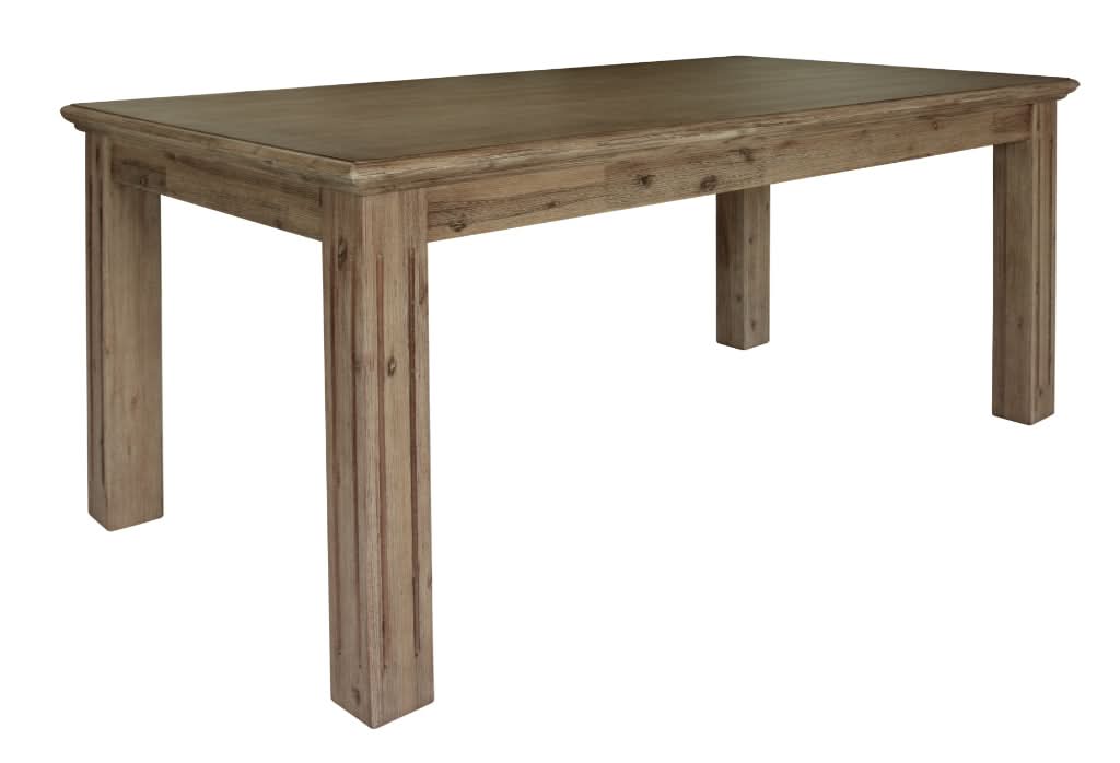 Devonshire Acacia timber 7-piece dining set with 180cm table and six brushed khaki Devonshire chairs by MyChocolateWood.