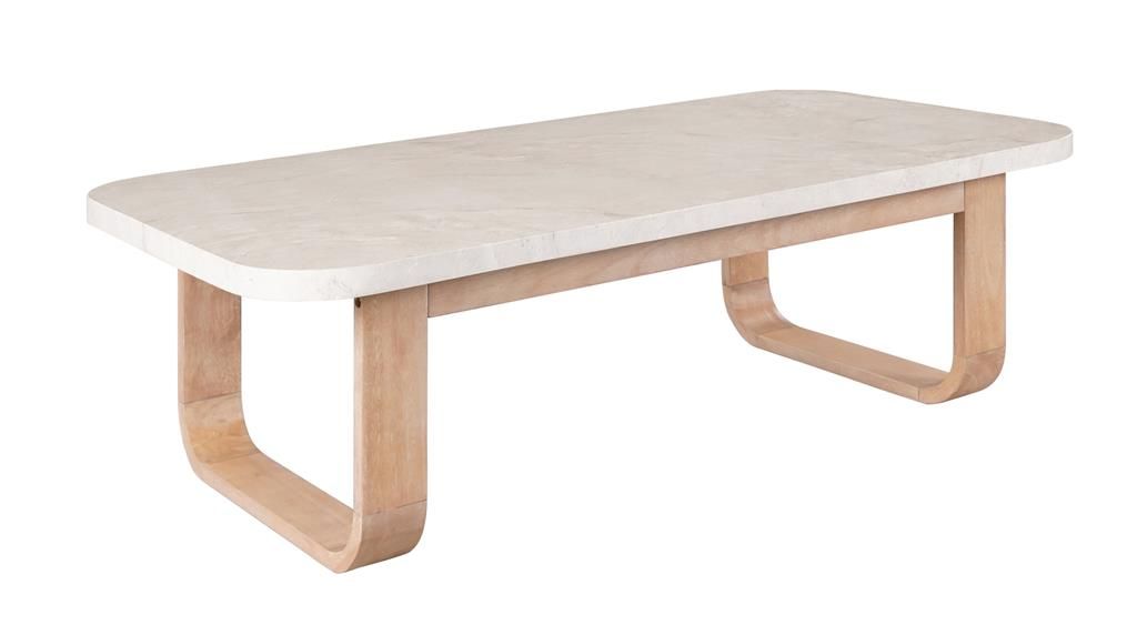 VERONA EUCALYPTUS TIMBER COFFEE TABLE CREAM/LIGHT SMOKE