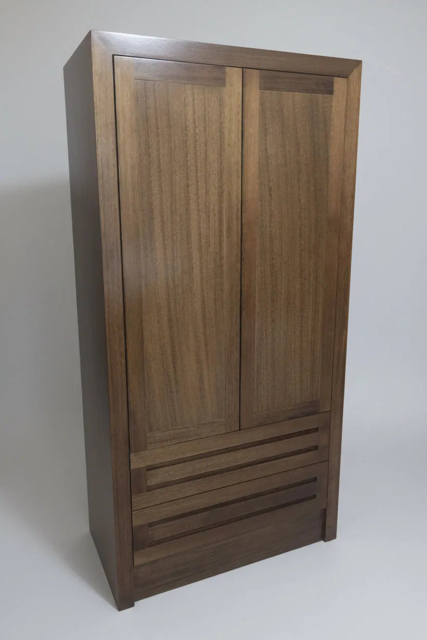 DANILO 2 DRAWERS WITH HANGING SPACE WARDROBE IN TASSIE OAK LIGHT BROWN AUSTRALIAN CUSTOM MADE - MyChocolateWood