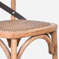 MALMO CROSS BACK OAK BAR STOOL WITH DARK METAL STRAPS - MyChocolateWood