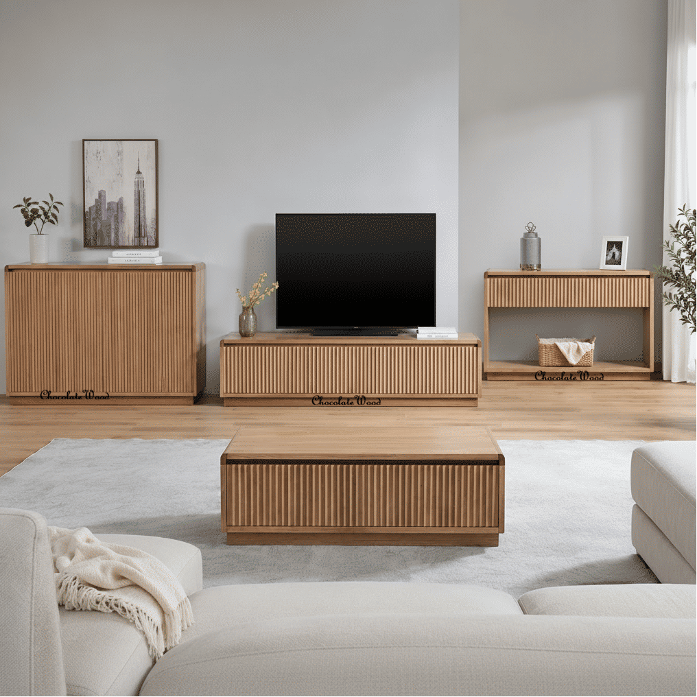Denby Messmate Timber 4-Door Buffet/Sideboard Light Smoke