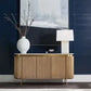 DENEUVE 3-DOOR BUFFET/SIDEBOARD ANTIQUE GOLD WITH CARRARA MARBLE TOP - MyChocolateWood
