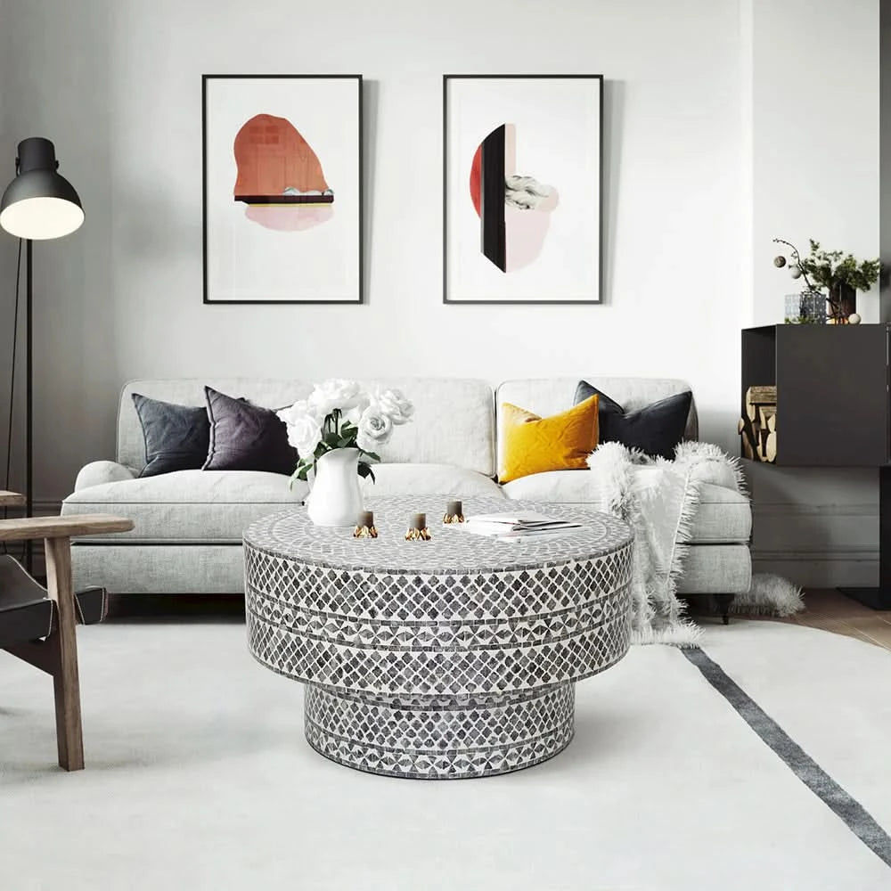LILITH MOTHER OF PEARL HAND MADE COFFEE TABLE - MyChocolateWood