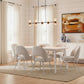 HALIFAX SOLID ACACIA DINING CHAIR FABRIC UPHOLSTERY COASTAL ASH /WHITE