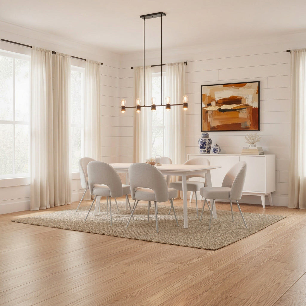 Halifax Solid Acacia Dining Table 180cm in Brushed White