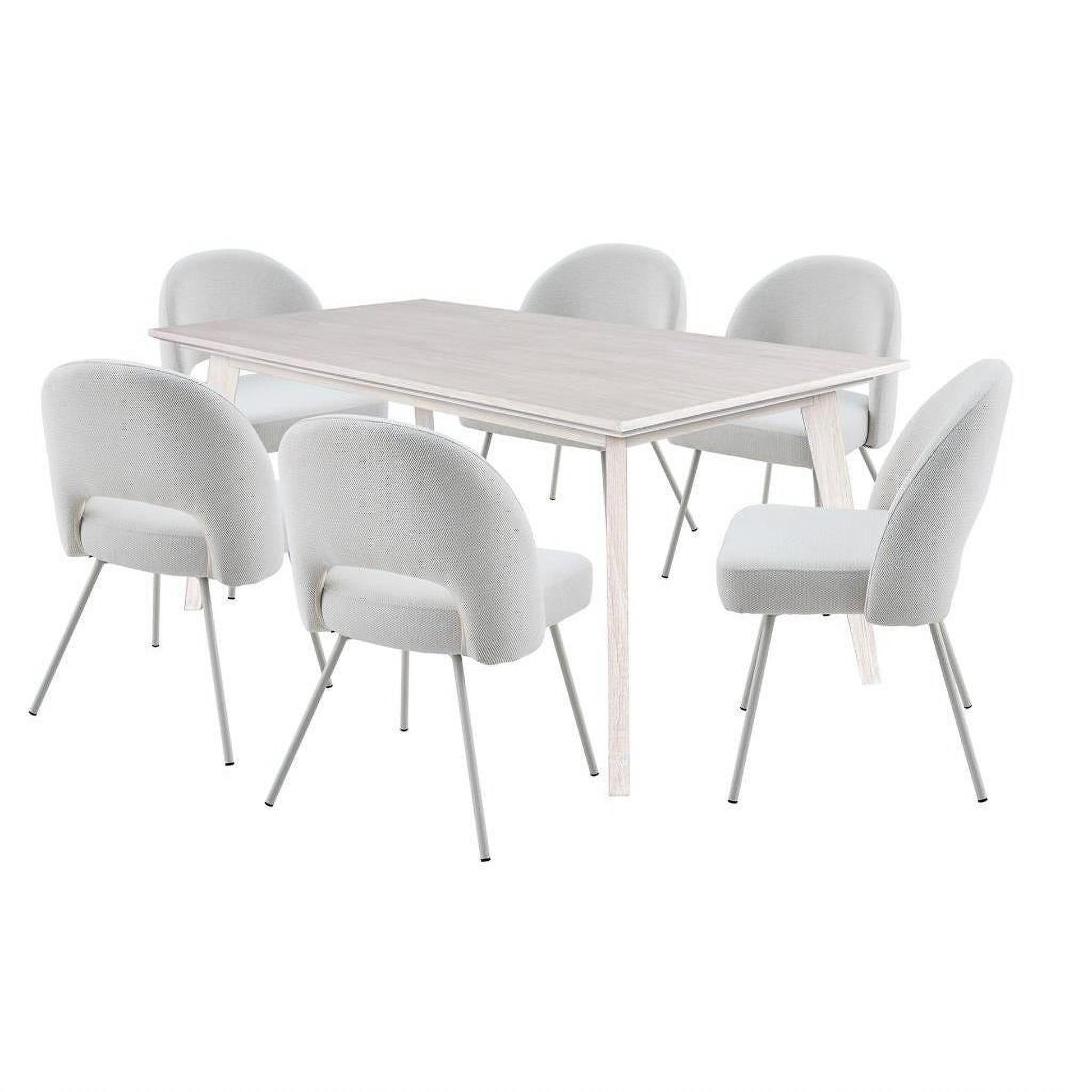 Halifax Solid Acacia Dining Table 180cm in Brushed White