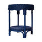 WENGLOR DEEP BLUE RATTAN SIDETABLE - MyChocolateWood