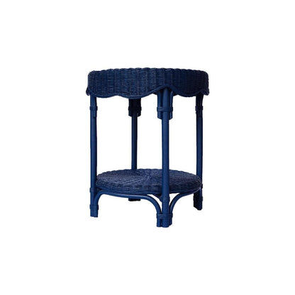 WENGLOR DEEP BLUE RATTAN SIDETABLE - MyChocolateWood