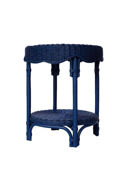 WENGLOR DEEP BLUE RATTAN SIDETABLE - MyChocolateWood