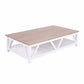 Donovan Timber Coffee Table - Mango Wood Top - 160cm Natural/White