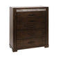 Heritage Malaysian Hardwood 5-Drawer Tallboy / Chest of Drawers in Charcoal Grey-MyChocolateWood