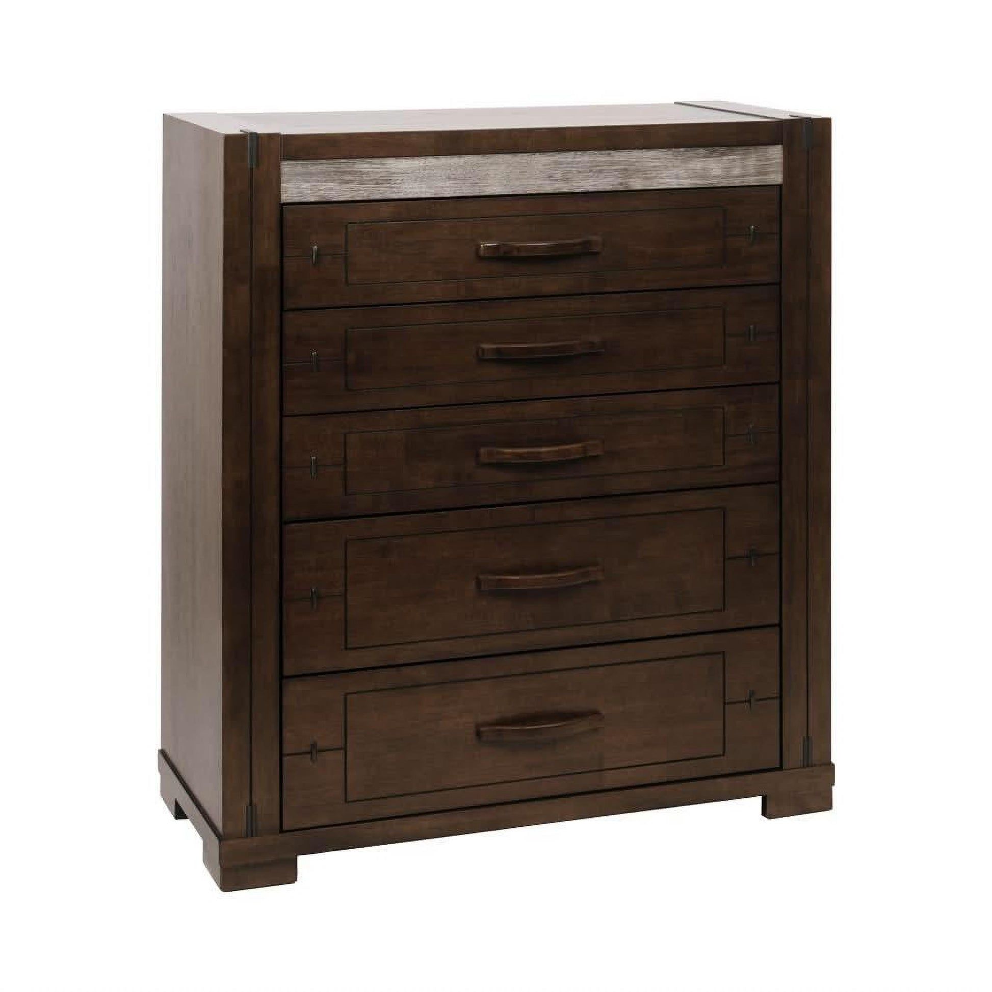 Heritage Malaysian Hardwood 5-Drawer Tallboy / Chest of Drawers in Charcoal Grey-MyChocolateWood