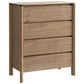 Jinetta Solid Messmate Timber  4-Drawer Tallboy/Chest of Drawers Light Smoke