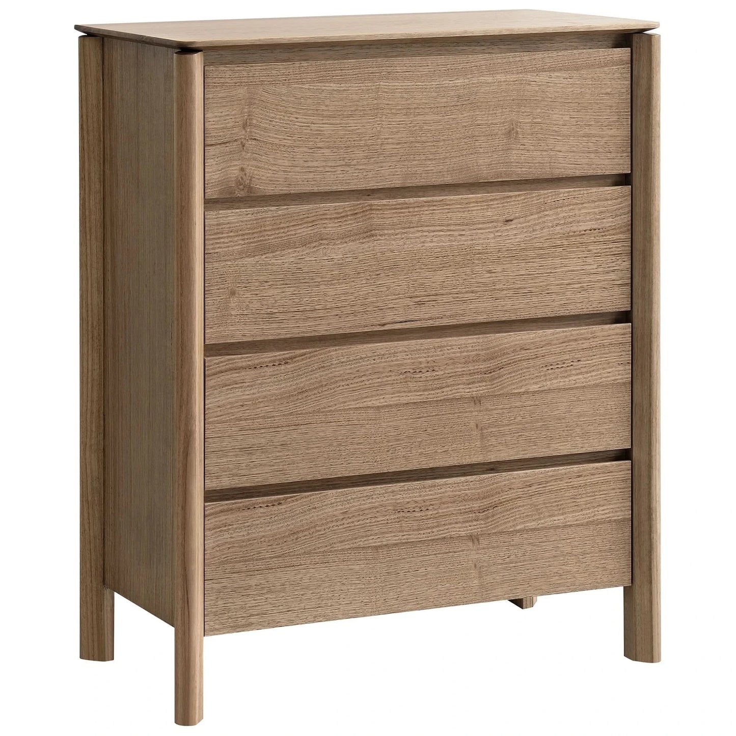 Jinetta Solid Messmate Timber  4-Drawer Tallboy/Chest of Drawers Light Smoke