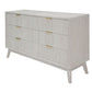 NOVAK SOLID ACACIA DRESSER CHEST OFF 6 DRAWERS WHITEWASHED - MyChocolateWood