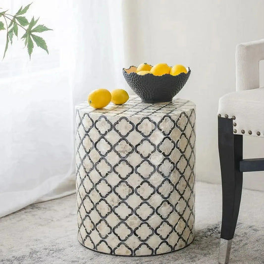 MADEIRA STOOL/SIDE TABLE/LAMP TABLE/ACCENT TABLE - MyChocolateWood