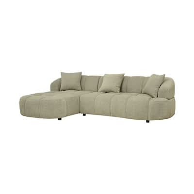 Elvina Fabric 2-Seater Sofa w/ LHF Chaise Pistachio
