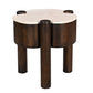 Fiore Clover-Shaped Mango Hardwood & Marble Side Table / Accent Table