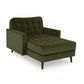 Flavia Fabric 1 seater Chaise - Green Velvet