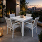 Finnigan 5 pce. Outdoor Aluminium Dining Set in White/Grey