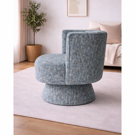 JODIE GREY FABRIC SWIVEL CHAIR LOUNGE CHAIR ACCENT CHAIR - - MyChocolateWood