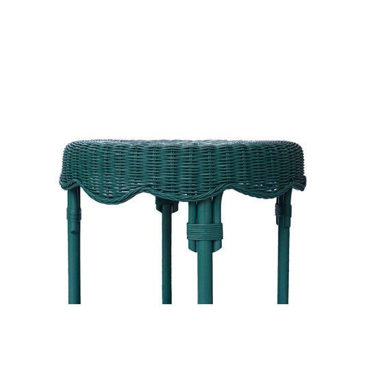 WENGLOR FOREST GREEN RATTAN SIDETABLE - MyChocolateWood