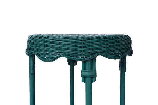 WENGLOR FOREST GREEN RATTAN SIDETABLE - MyChocolateWood