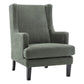 SILAS WINTER MOSS CHENILLE WING BACK ARMCHAIR/OCCASIONAL CHAIR - MyChocolateWood