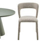 Channing 5-Piece Dining Set —  Round Dining Table Army Green 120cm & 4 Channing  Oat Coloured Dining Chairs