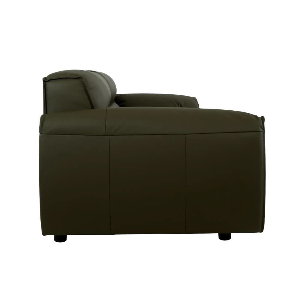 SPARKLER LEATHER 3-SEATER + 2-SEATER LEATHER SOFA OLIVE GREEN LOUNGE SET - MyChocolateWood