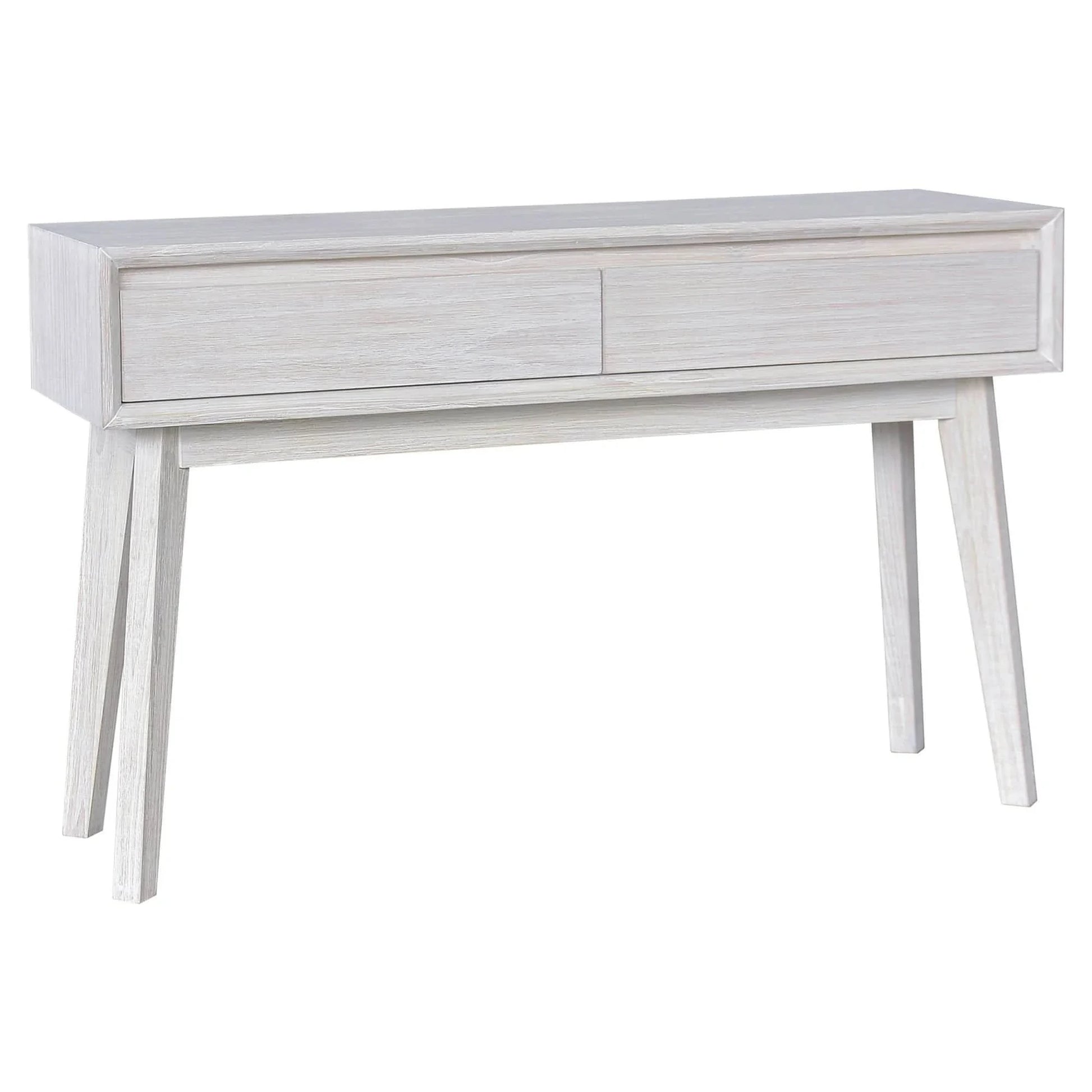 Halifax Solid Acacia 2-Drawer Console Table / Hall Table in Brushed White