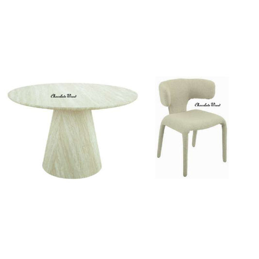 BYRD FABRIC DINING CHAIR IVORY - MyChocolateWood