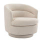 BRYNN  SWIVEL BOUCLE ARMCHAIR WHITE - MyChocolateWood