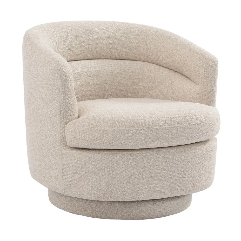 BRYNN  SWIVEL BOUCLE ARMCHAIR WHITE - MyChocolateWood
