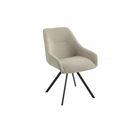 CARLOW FABRIC DINING CHAIR FAWN COLOURED - MyChocolateWood