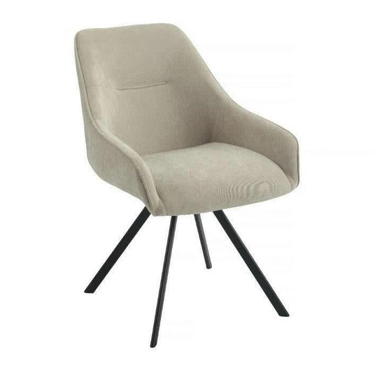 CARLOW FABRIC DINING CHAIR FAWN COLOURED