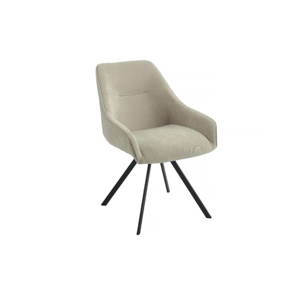 CARLOW FABRIC DINING CHAIR FAWN COLOURED - MyChocolateWood