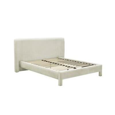 MARIBO FABRIC QUEEN BED OATMEAL - MyChocolateWood