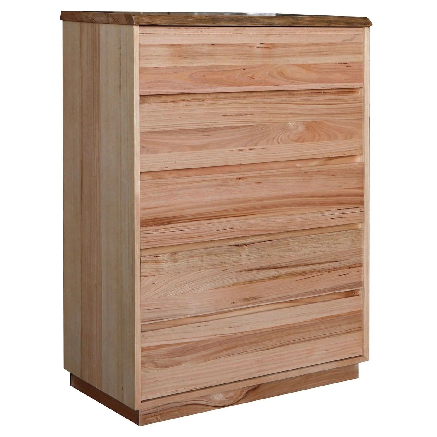 KESHAM MESSMATE TIMBER 5 DRAWER TALLBOY/CHEST OF 5 DRAWERS NATURAL - MyChocolateWood