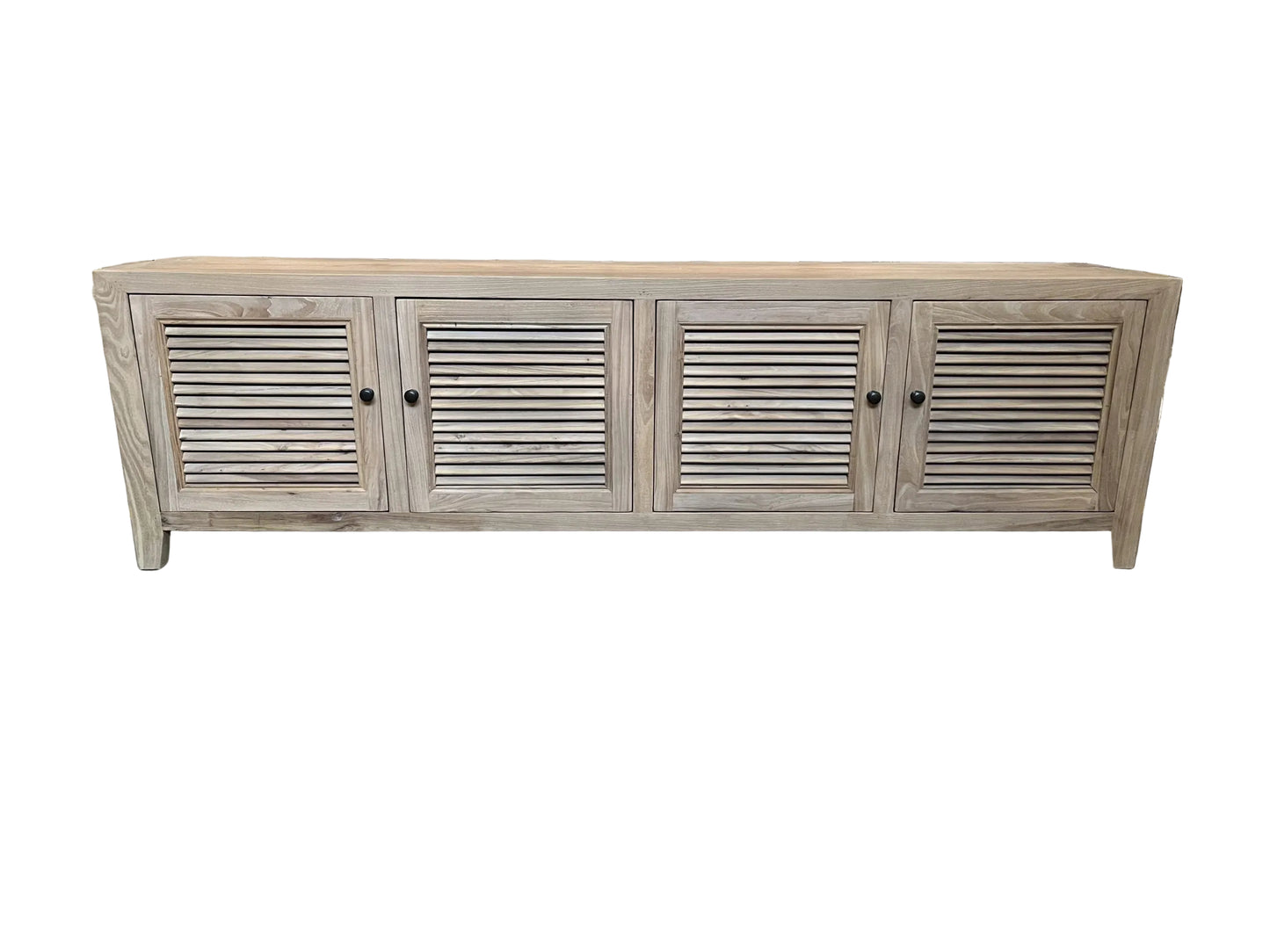 VILLA  LOUVRE STYLE TV/ENTERTAINMENT UNIT 4 DOORS IN RECYCLED ELM 200CM - MyChocolateWood