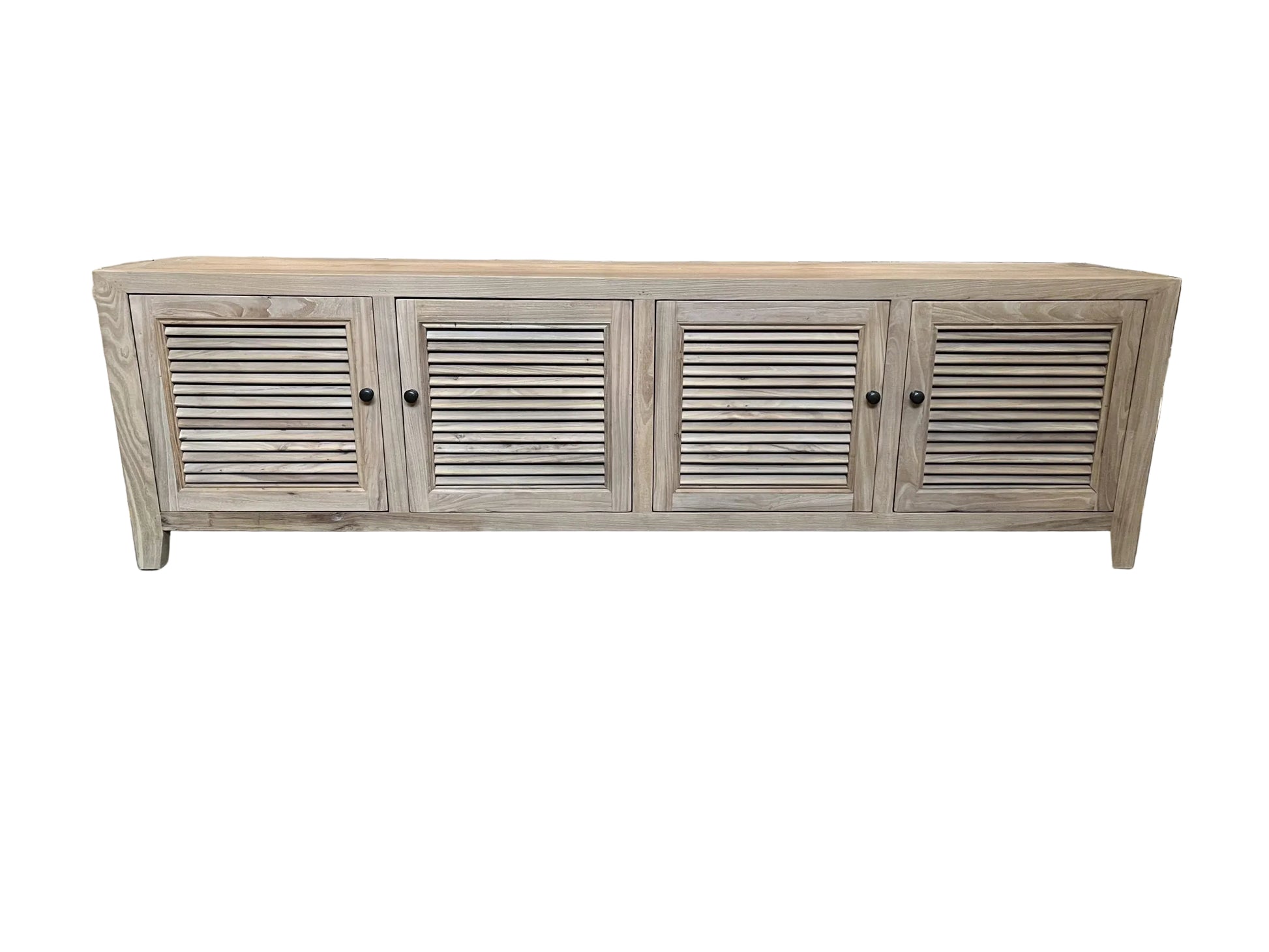 VILLA  LOUVRE STYLE TV/ENTERTAINMENT UNIT 4 DOORS IN RECYCLED ELM 200CM - MyChocolateWood