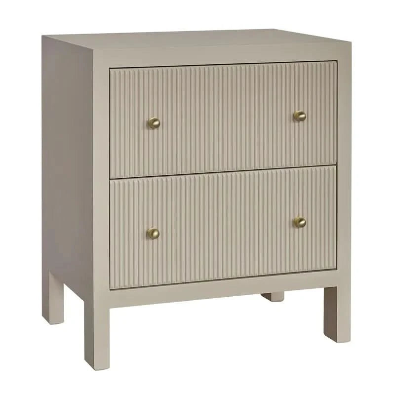 JAYLA LARGE BEIGE 2-DRAWER LARGE BEDSIDE TABLE - MyChocolateWood