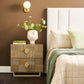 TALISA CONTEMPORARY 2-DRAWER LARGE BEDSIDE TABLE ANTIQUE GOLD
