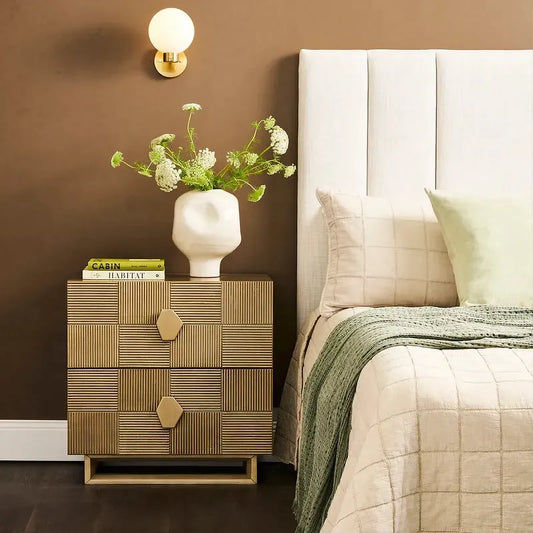 Talisa Contemporary 2-Drawer Large Bedside Table