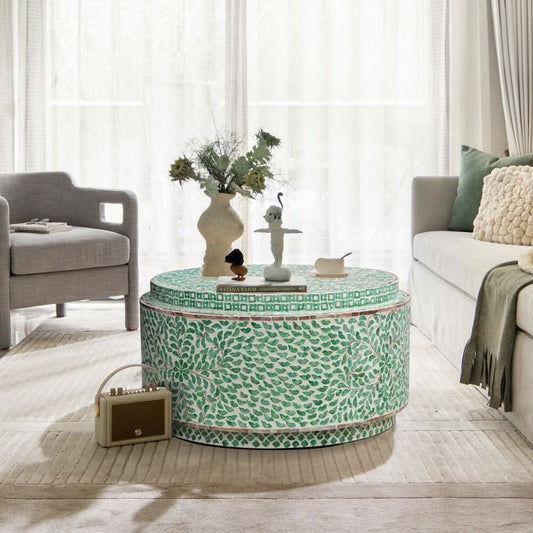 DAIRE ROUND SHELL COFFEE TABLE NATURAL - MyChocolateWood