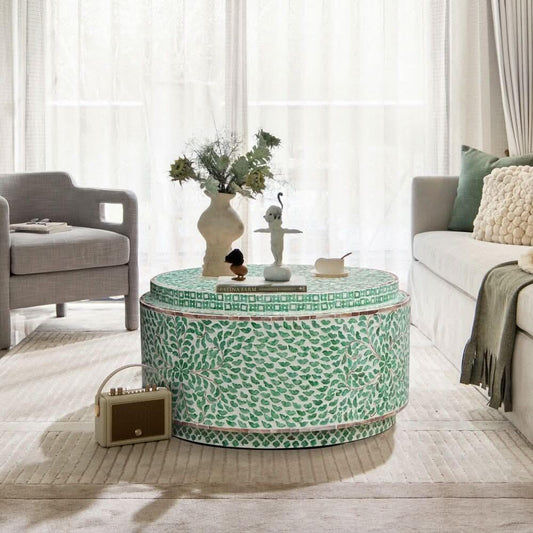 DAIRE ROUND SHELL COFFEE TABLE NATURAL - MyChocolateWood