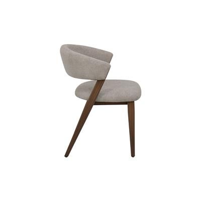 Leemor Fabric Dining Chair Beige/Walnut Colour